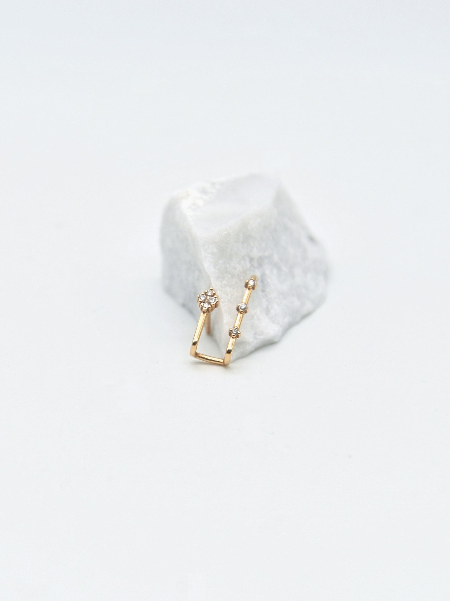 Boucle d'oreille double Carré d'As